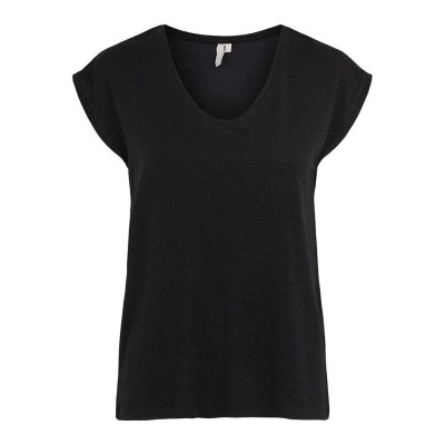 тениска,дамски,тениски,pieces,billo,lurex,stripes,short,sleeve,t,shirt,black,detail,lurex,black,(black)