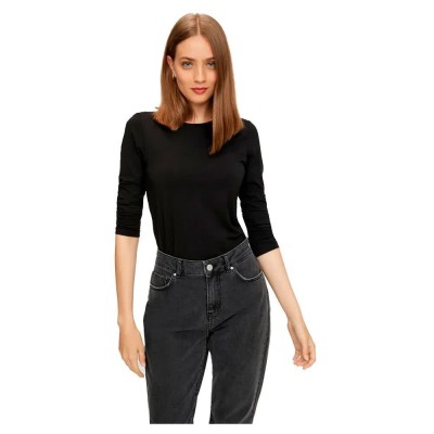 тениска,дамски,тениски,pieces,sirene,3,4,sleeve,t,shirt,black,(black)