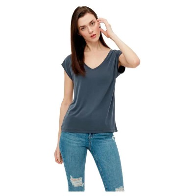 тениска,дамски,тениски,pieces,kamala,short,sleeve,v,neck,t,shirt,ombre,blue,(blue)