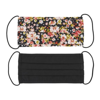 други,аксесоари,pieces,community,face,mask,2,units,black,aop,2,pack,red,and,pink,flower+solid,black