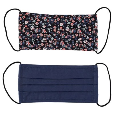 други,аксесоари,pieces,community,face,mask,2,units,ombre,blue,aop,2,pack,black,flower+solid,ombre,blue