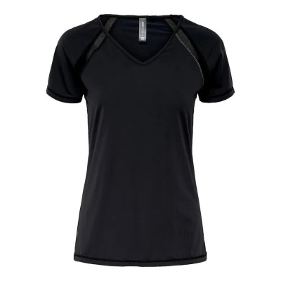 тениска,дамски,тениски,only,play,performance,training,short,sleeve,v,neck,t,shirt,black,(black,print,w.,black,red)