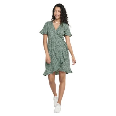 панталони,тип,чино,дамски,поли,и,рокли,only,olivia,wrap,short,dress,chinois,green,aop,black,spot,(green)