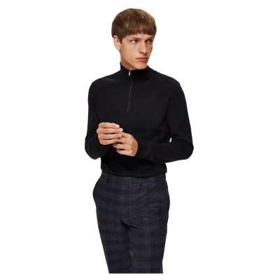 блуза,мъжки,пуловери,selected,berg,full,zip,sweater,black,(black)