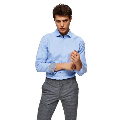 риза,с,дълъг,ръкав,мъжки,ризи,selected,slim,new,mark,long,sleeve,shirt,light,blue,(blue)