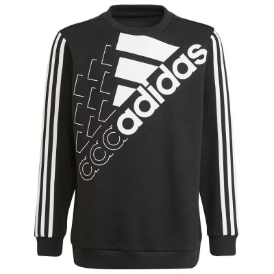 блуза,детски,блузи,adidas,logo,sweatshirt,black,(black,white)