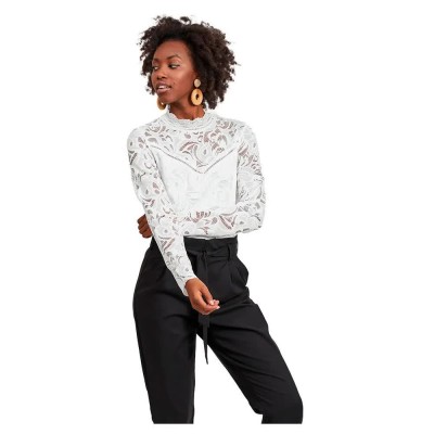тениска,дамски,тениски,vila,stasia,lace,long,sleeve,high,neck,t,shirt,white,(cloud,dancer)