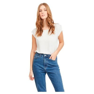 тениска,дамски,тениски,vila,loe,short,sleeve,t,shirt,white,(snow,white)