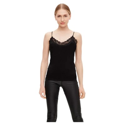 тениска,дамски,тениски,object,leena,new,lace,sleeveless,t,shirt,black,(black)