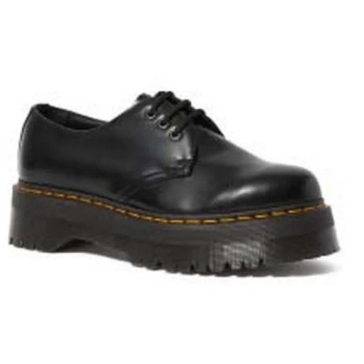 обувки,dr,martens,1461,quad,3,eye,polished,smooth,shoes,black,(black)