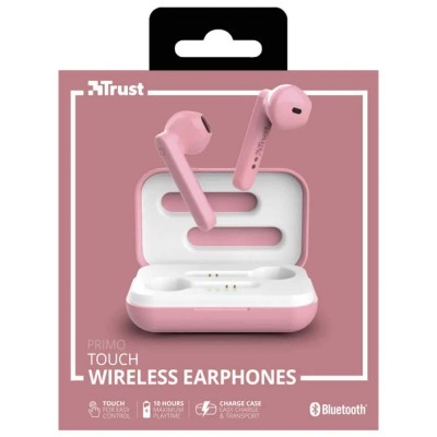 слушалки,слушалки,trust,primo,bluetooth,wireless,earphones,pink