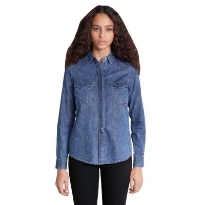 риза,с,дълъг,ръкав,дамски,блузи,дамски,ризи,salsa,jeans,slim,fit,cotton,long,sleeve,shirt,blue,(blue)