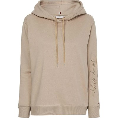 суичър,дамски,блузи,tommy,hilfiger,regular,script,hoodie,beige