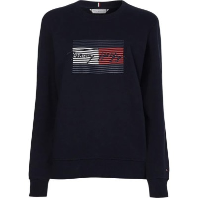 блуза,дамски,блузи,tommy,hilfiger,regular,flag,sweatshirt,blue