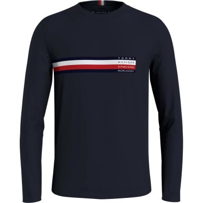 тениска,мъжки,тениски,tommy,hilfiger,sliced,bar,long,sleeve,t,shirt,blue,(desert,sky)
