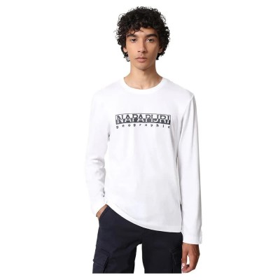 тениска,мъжки,тениски,napapijri,serber,print,long,sleeve,t,shirt,white