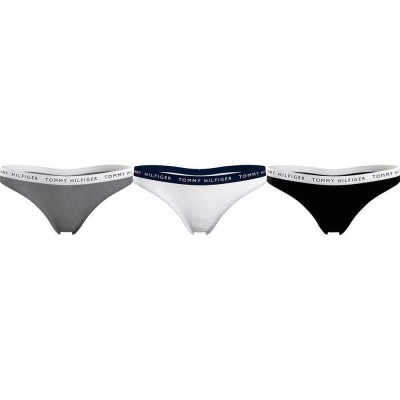 дамско,бельо,дамски,бикини,и,танкини,tommy,hilfiger,cotton,thong,3,units,medium,grey,htr,white,black,(white,black,grey)