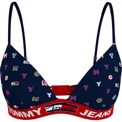 дамско,бельо,дамски,бикини,и,танкини,tommy,jeans,print,triangle,lette,bra,blue,(tj,multi)