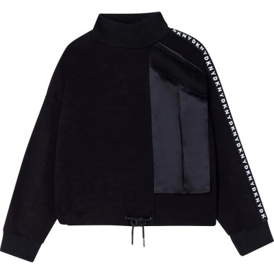 блуза,детски,блузи,dkny,d35r77,09b,sweatshirt,black,(black)