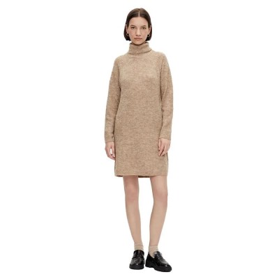 рокля,дамски,поли,и,рокли,pieces,ellen,long,sleeve,short,dress,beige,(silver,mink)