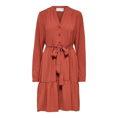 рокля,дамски,поли,и,рокли,selected,mivia,long,sleeve,short,dress,red
