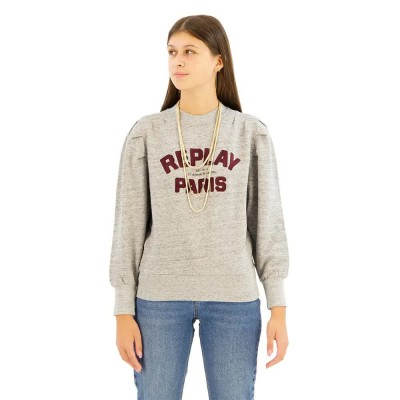 блуза,дамски,блузи,replay,w3609a.000.22664,sweatshirt,grey,(grey,melange)