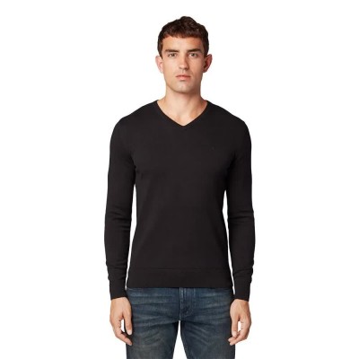 блуза,мъжки,пуловери,tom,tailor,1012820,v,neck,sweater,black
