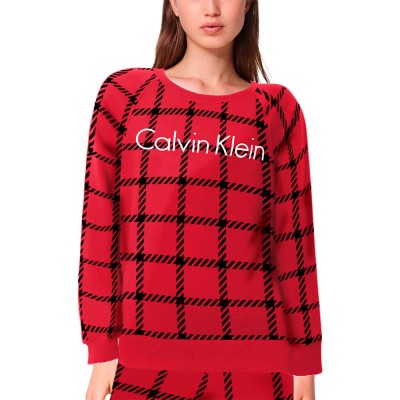 дамска,риза,с,дълъг,ръкав,дамски,пижами,calvin,klein,long,sleeve,nightshirt,pyjama,red