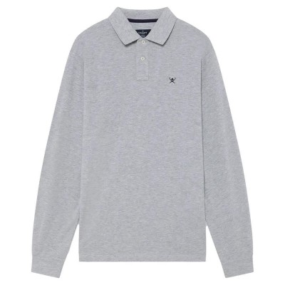 мъжки,блузи,с,яка,hackett,slim,fit,logo,long,sleeve,polo,light,grey,marl,(grey)