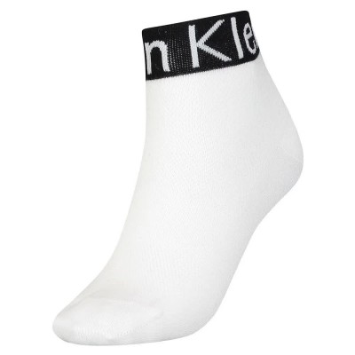 чорапи,дамски,чорапи,calvin,klein,logo,welt,quarter,short,socks,white