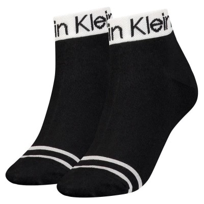 чорапи,дамски,чорапи,calvin,klein,logo,welt,quarter,short,socks,2,pairs,black