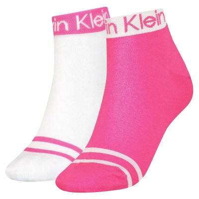 чорапи,дамски,чорапи,calvin,klein,logo,welt,quarter,short,socks,2,pairs,magenta,(pink)