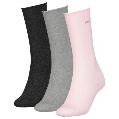 чорапи,дамски,чорапи,calvin,klein,roll,top,socks,3,pairs,pink,(multicolor)
