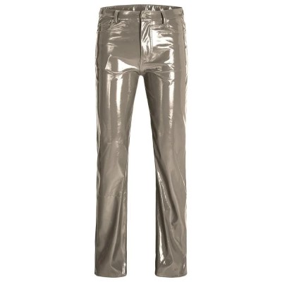 панталони,дамски,панталони,jack,&,jones,kenya,straight,faux,leat,jjxx,high,waist,pants,brindle,detail,shiny,(brown)