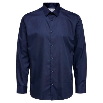 риза,с,дълъг,ръкав,мъжки,ризи,selected,ethan,classic,slim,long,sleeve,shirt,peacoat,(blue)