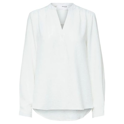 тениска,дамски,тениски,selected,mivia,long,sleeve,v,neck,t,shirt,snow,white,(white)