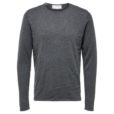 блуза,мъжки,пуловери,selected,rome,knit,sweater,grey,(anthracite)