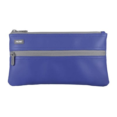 канцеларски,принадлежности,milan,2,zippers,pencil,case,blue,(blue)