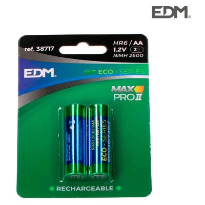батерии,edm,r6,aaa,2600mah,rechargeable,battery,2,units,blue,(blue,green)