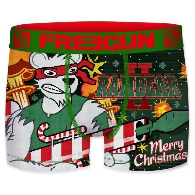 боксерки,мъжко,бельо,freegun,christmas,boxers,green,red,(multicolor)