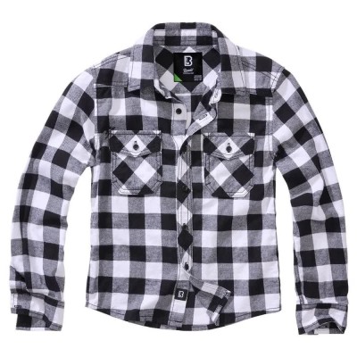 карирана,риза,детски,ризи,brandit,check,long,sleeve,shirt,white,black,(white)