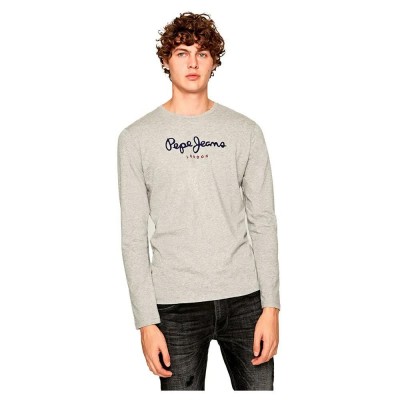 тениска,мъжки,тениски,pepe,jeans,eggo,long,sleeve,t,shirt,grey,(grey,marlange)