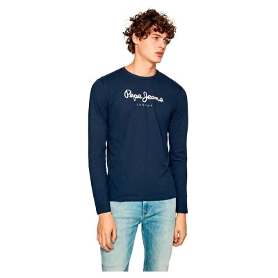 тениска,мъжки,тениски,pepe,jeans,eggo,long,sleeve,t,shirt,navy,(blue)