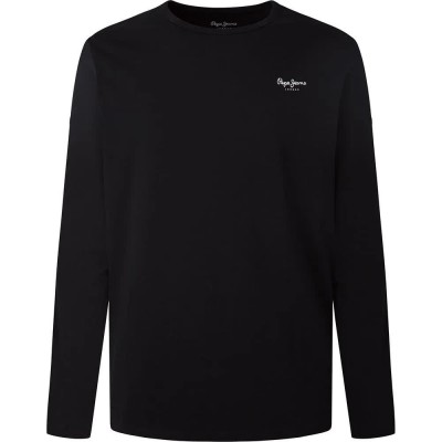 тениска,мъжки,тениски,pepe,jeans,original,basic,2,long,sleeve,t,shirt,black,(black)