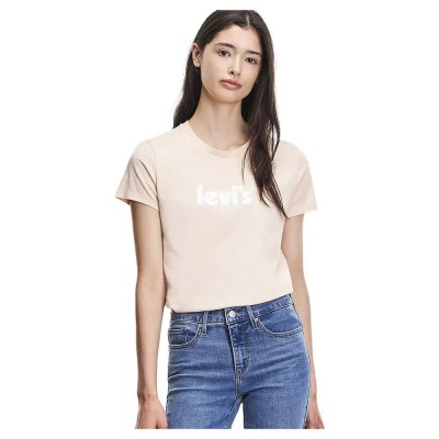 тениска,дамски,тениски,levi´s,®,the,perfect,17369,short,sleeve,t,shirt,seasonal,poster,logo,peach,puree,(pink)