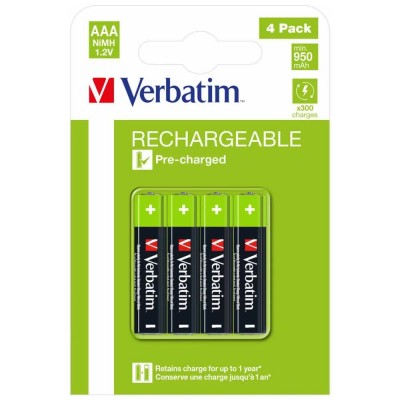 батерии,verbatim,aaa,rechargeable,battery,4,units,black,(blue)