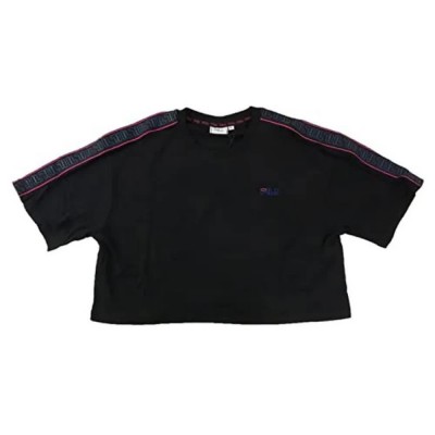 тениска,дамски,тениски,fila,mari,cropped,short,sleeve,t,shirt,black,(black)