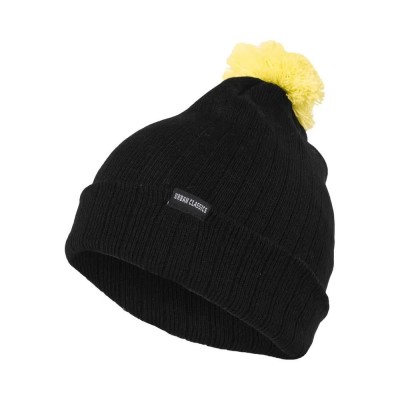 шапка,всички,шапки,urban,classics,neon,beanie,black,(black,yellow)