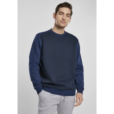 блуза,мъжки,пуловери,urban,classics,2,tone,fake,raglan,crew,sweatshirt,blue,(navy,blue)