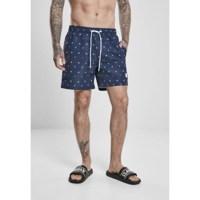 бански,гащета,мъжки,бански,костюми,urban,classics,pattern,swimming,shorts,navy,white,(blue)